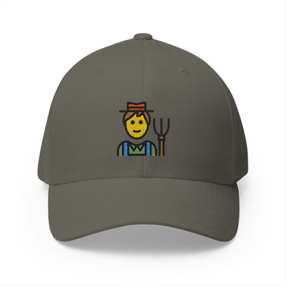 Man Farmer Emoji Olive Cap – Premium by Capmoji
