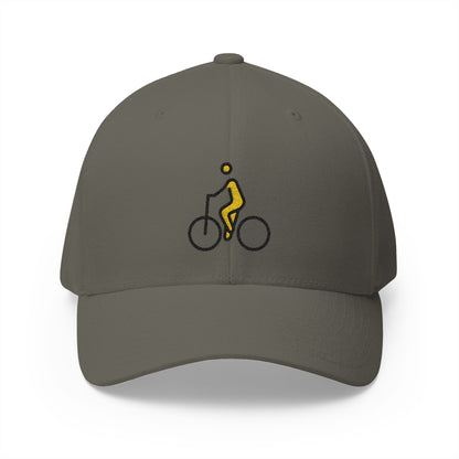 Person Biking Emoji Olive Cap – Premium by Capmoji