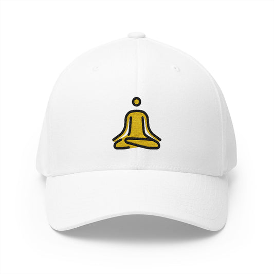 Person In Lotus Position Emoji White Cap – Premium by Capmoji