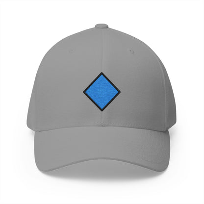 Small Blue Diamond Emoji Grey Cap – Premium by Capmoji