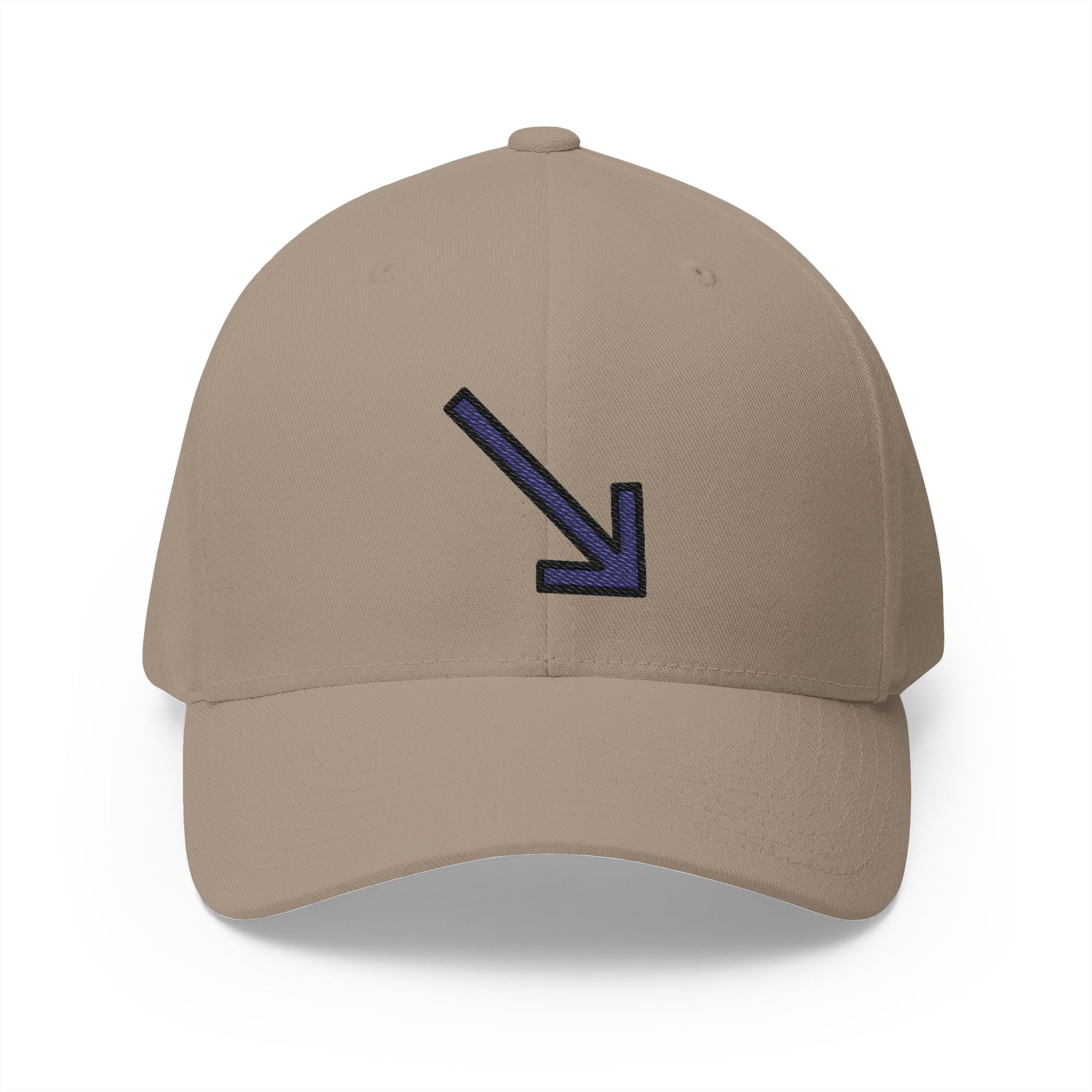 Down-Right Arrow Emoji Khaki Cap – Premium by Capmoji