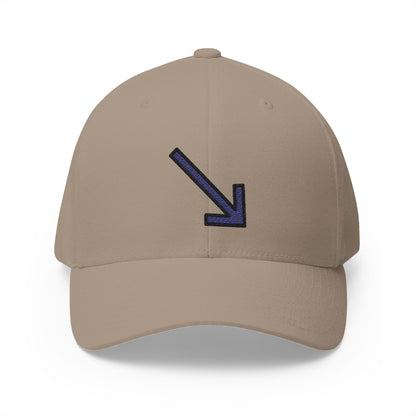 Down-Right Arrow Emoji Khaki Cap – Premium by Capmoji
