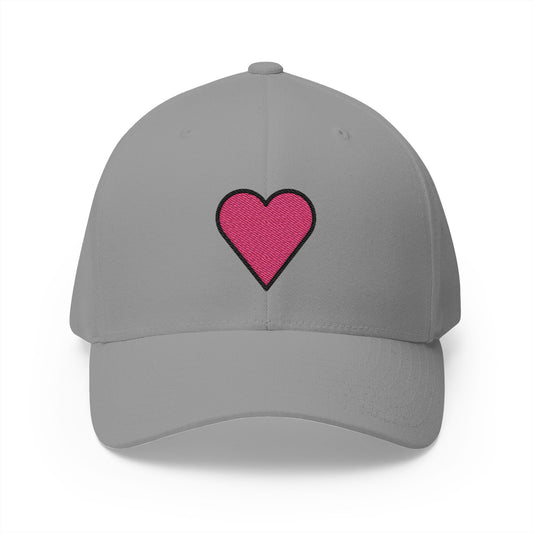 Pink Heart Emoji Grey Cap – Premium by Capmoji
