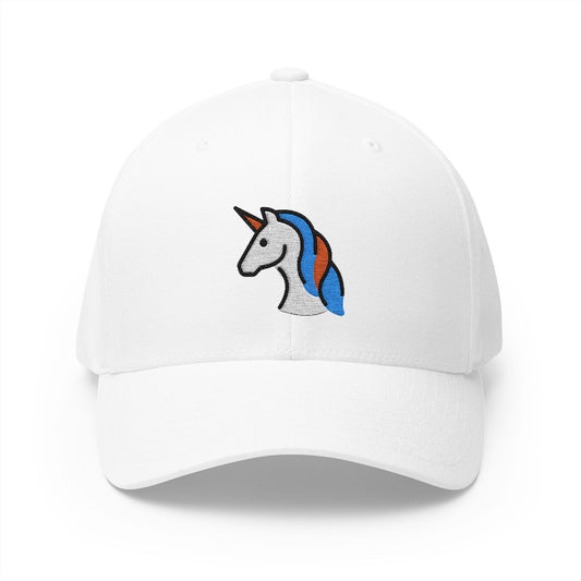 Unicorn Emoji White Cap – Premium by Capmoji