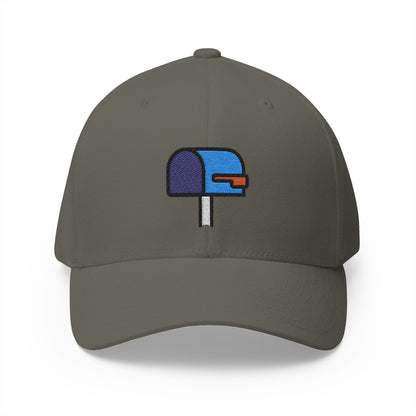 Open Mailbox With Lowered Flag Emoji Olive Cap – Premium by Capmoji