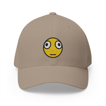 Distorted Face Emoji Khaki Cap – Premium by Capmoji