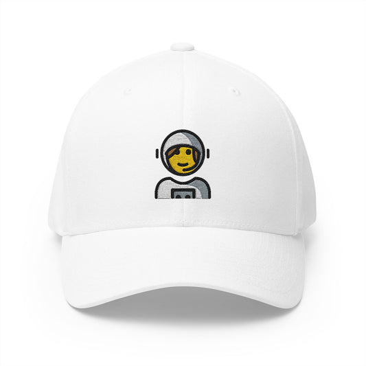 Woman Astronaut Emoji White Cap – Premium by Capmoji