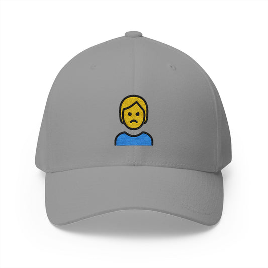 Person Pouting Emoji Grey Cap – Premium by Capmoji