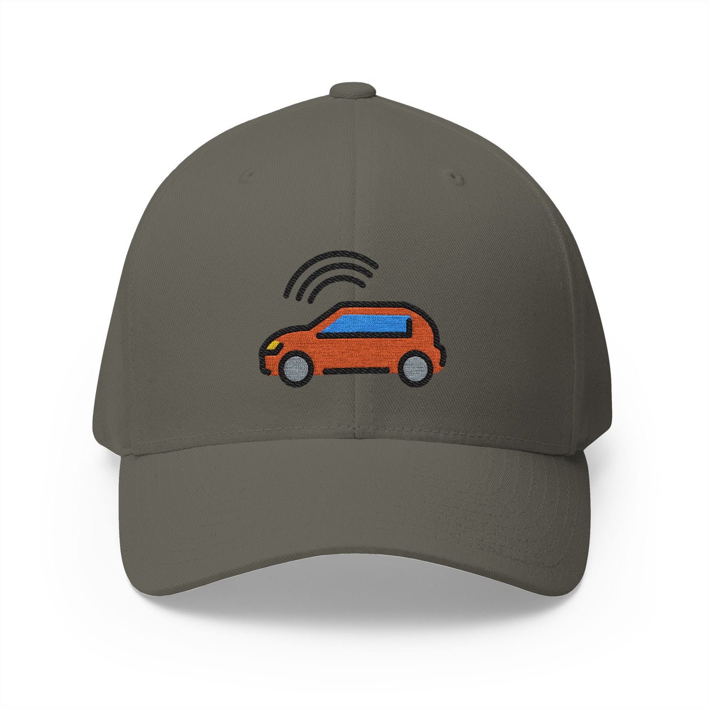 Autonomous Car Emoji Olive Cap – Premium by Capmoji
