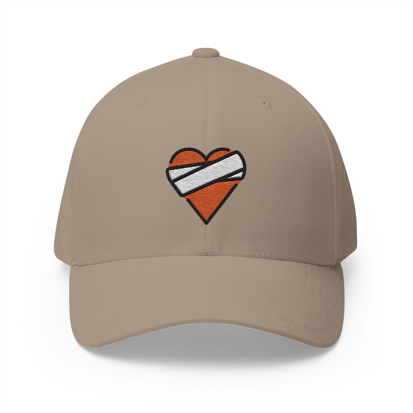 Mending Heart Emoji Khaki Cap – Premium by Capmoji