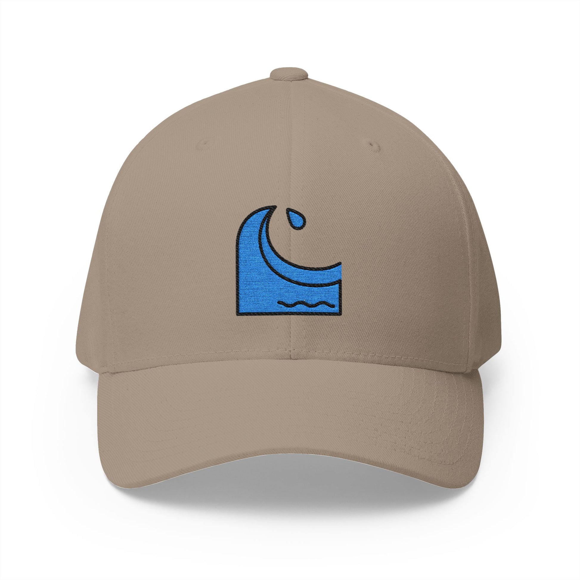 Water Wave Emoji Khaki Cap – Premium by Capmoji