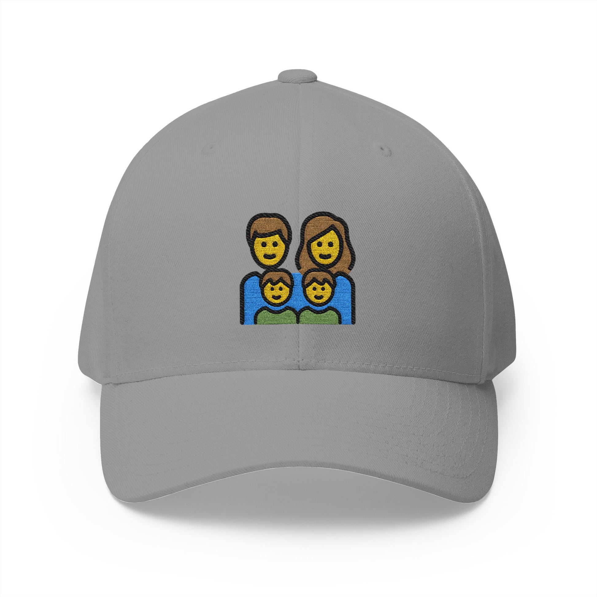 Family: Man, Woman, Boy, Boy Emoji Grey Cap – Premium by Capmoji