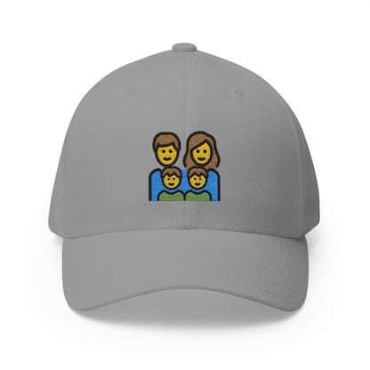 Family: Man, Woman, Boy, Boy Emoji Grey Cap – Premium by Capmoji