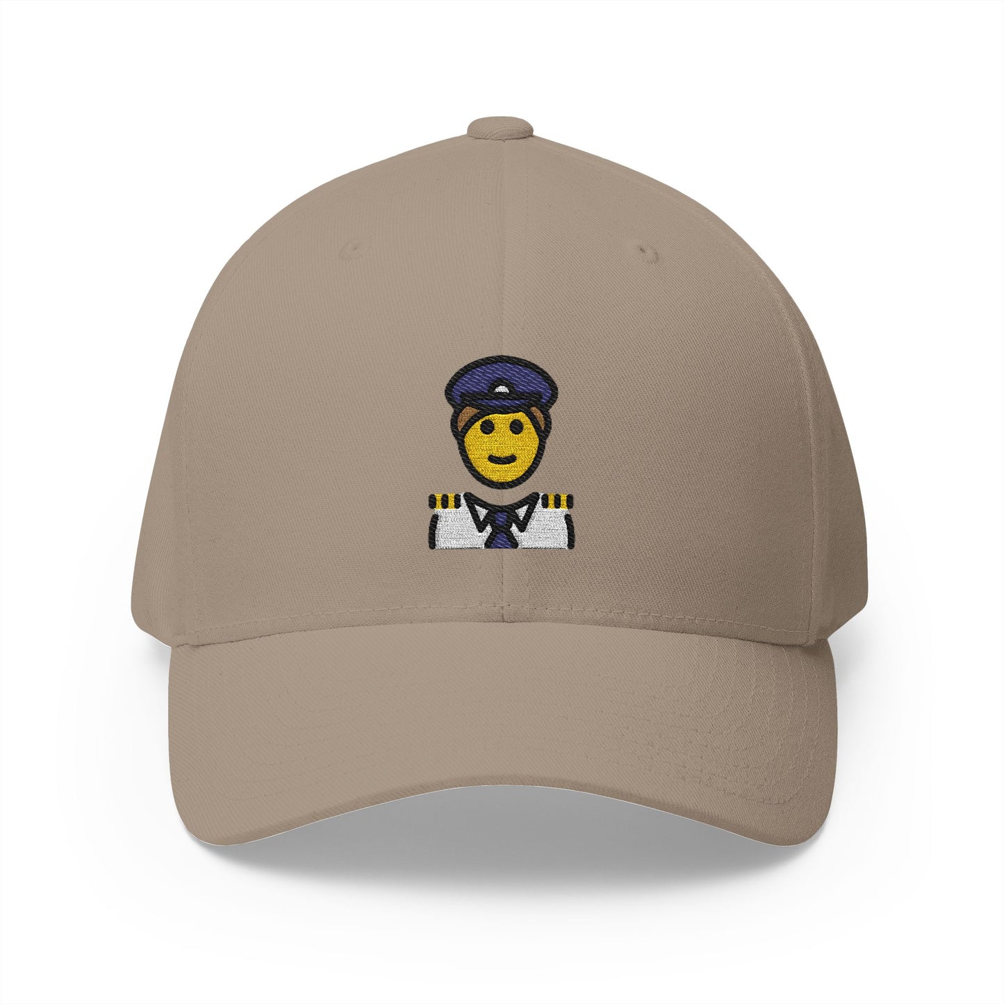 Man Pilot Emoji Khaki Cap – Premium by Capmoji