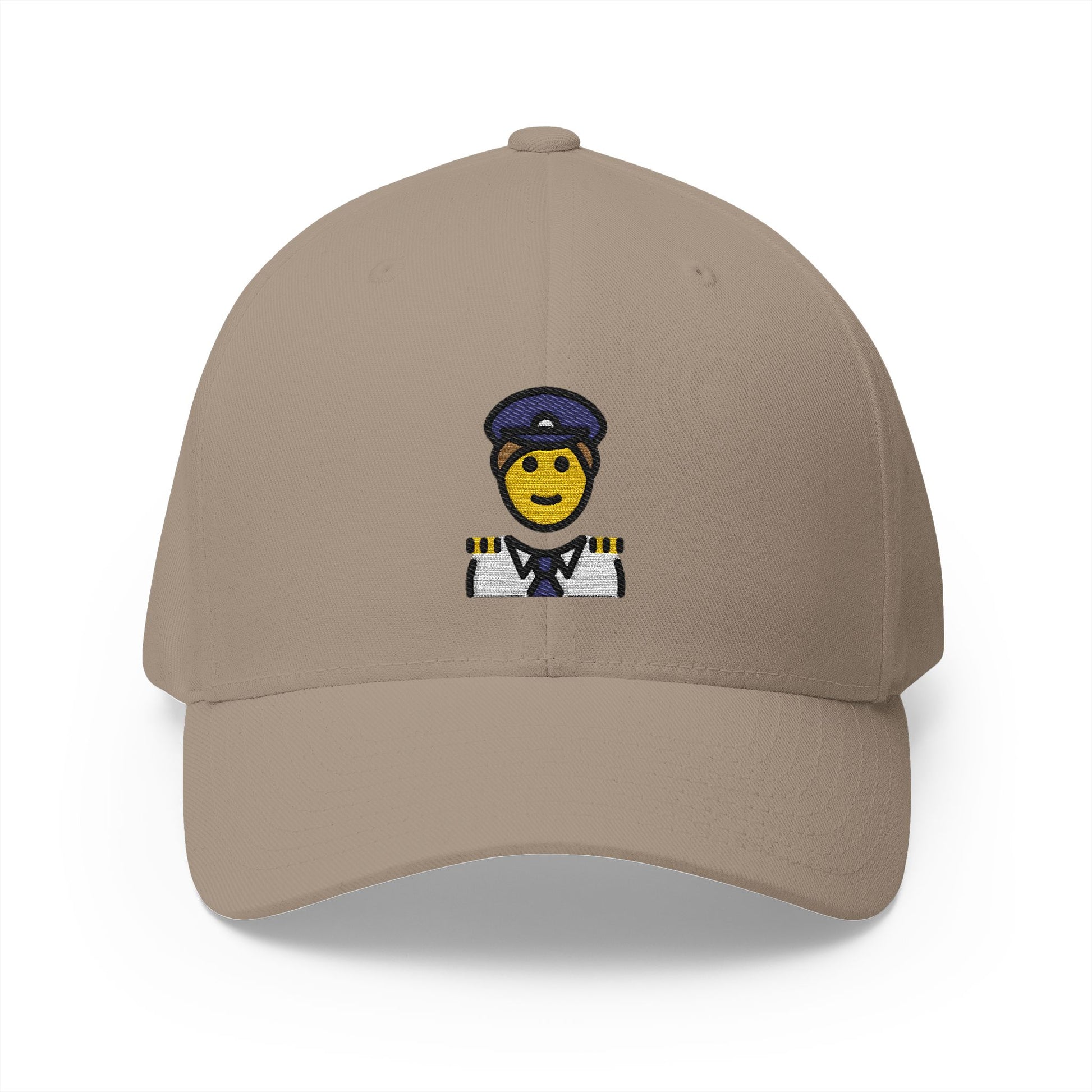 Man Pilot Emoji Khaki Cap – Premium by Capmoji