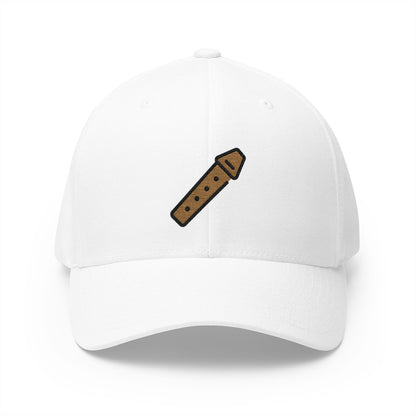 Flute Emoji White Cap – Premium by Capmoji