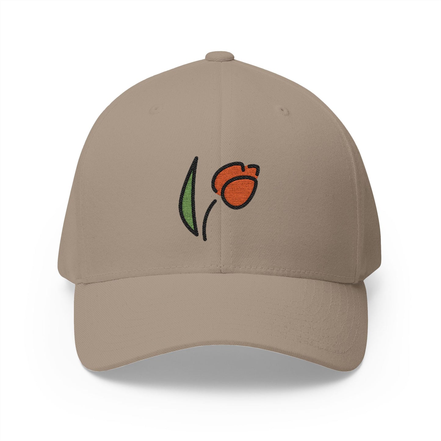 Tulip Emoji Khaki Cap – Premium by Capmoji