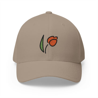 Tulip Emoji Khaki Cap – Premium by Capmoji