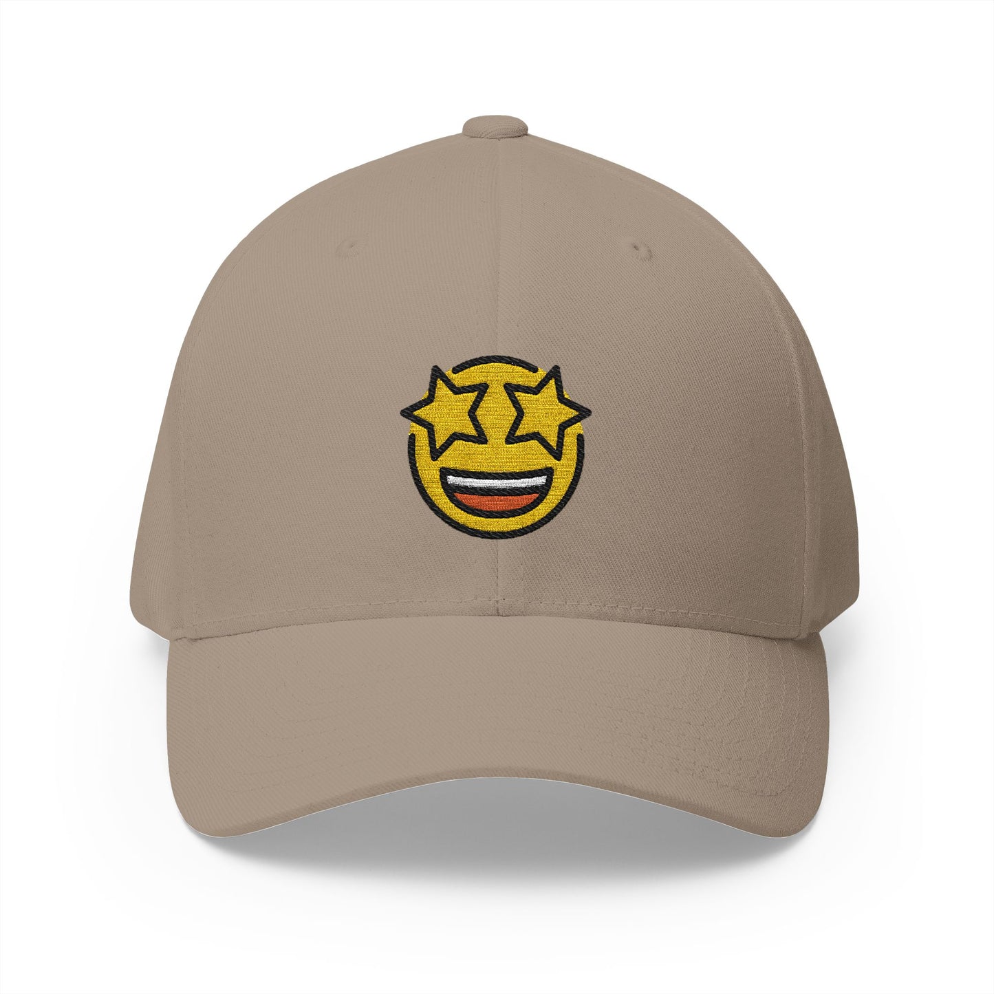 Star-Struck Emoji Khaki Cap – Premium by Capmoji