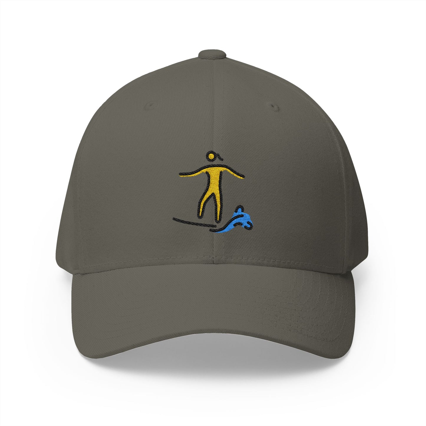 Woman Surfing Emoji Olive Cap – Premium by Capmoji
