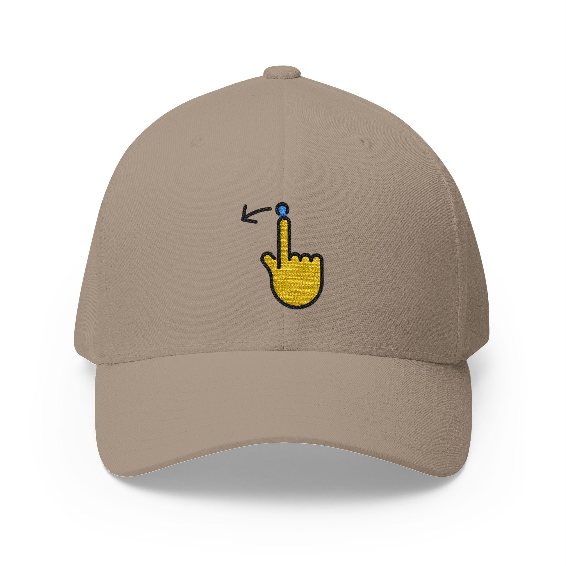Swipe Left Emoji Khaki Cap – Premium by Capmoji