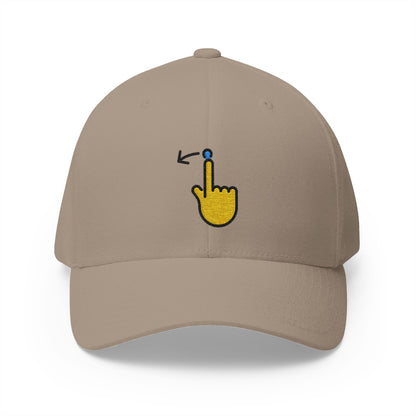 Swipe Left Emoji Khaki Cap – Premium by Capmoji
