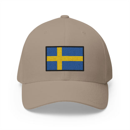 Flag: Sweden Emoji Khaki Cap – Premium by Capmoji