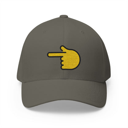 Backhand Index Pointing Left Emoji Olive Cap – Premium by Capmoji
