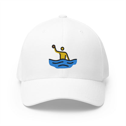 Man Playing Water Polo Emoji White Cap – Premium by Capmoji