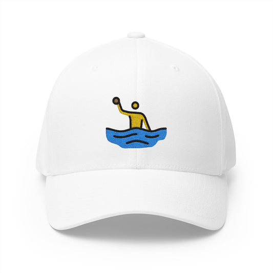 Man Playing Water Polo Emoji White Cap – Premium by Capmoji