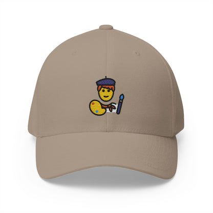 Man Artist Emoji Khaki Cap – Premium by Capmoji