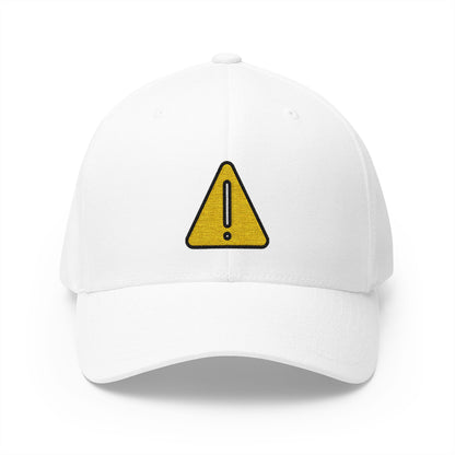 Warning Emoji White Cap – Premium by Capmoji