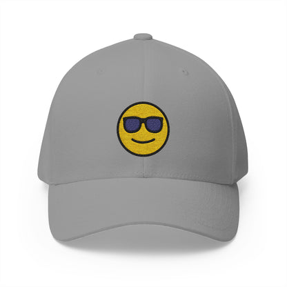 Smiling Face With Sunglasses Emoji Grey Cap – Premium by Capmoji