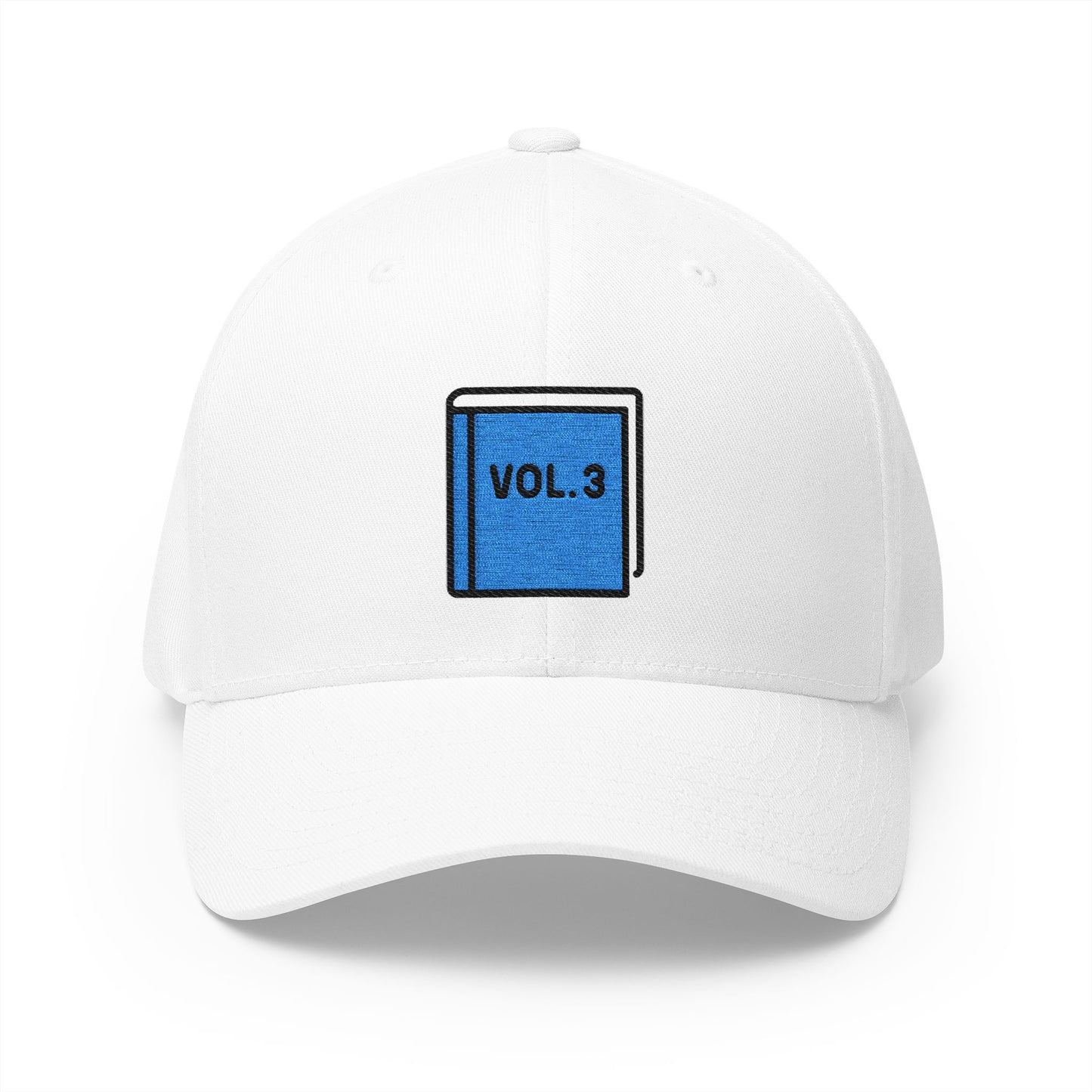 Blue Book Emoji White Cap – Premium by Capmoji