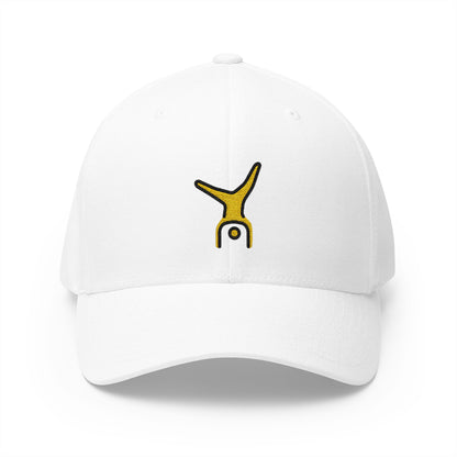 Person Cartwheeling Emoji White Cap – Premium by Capmoji