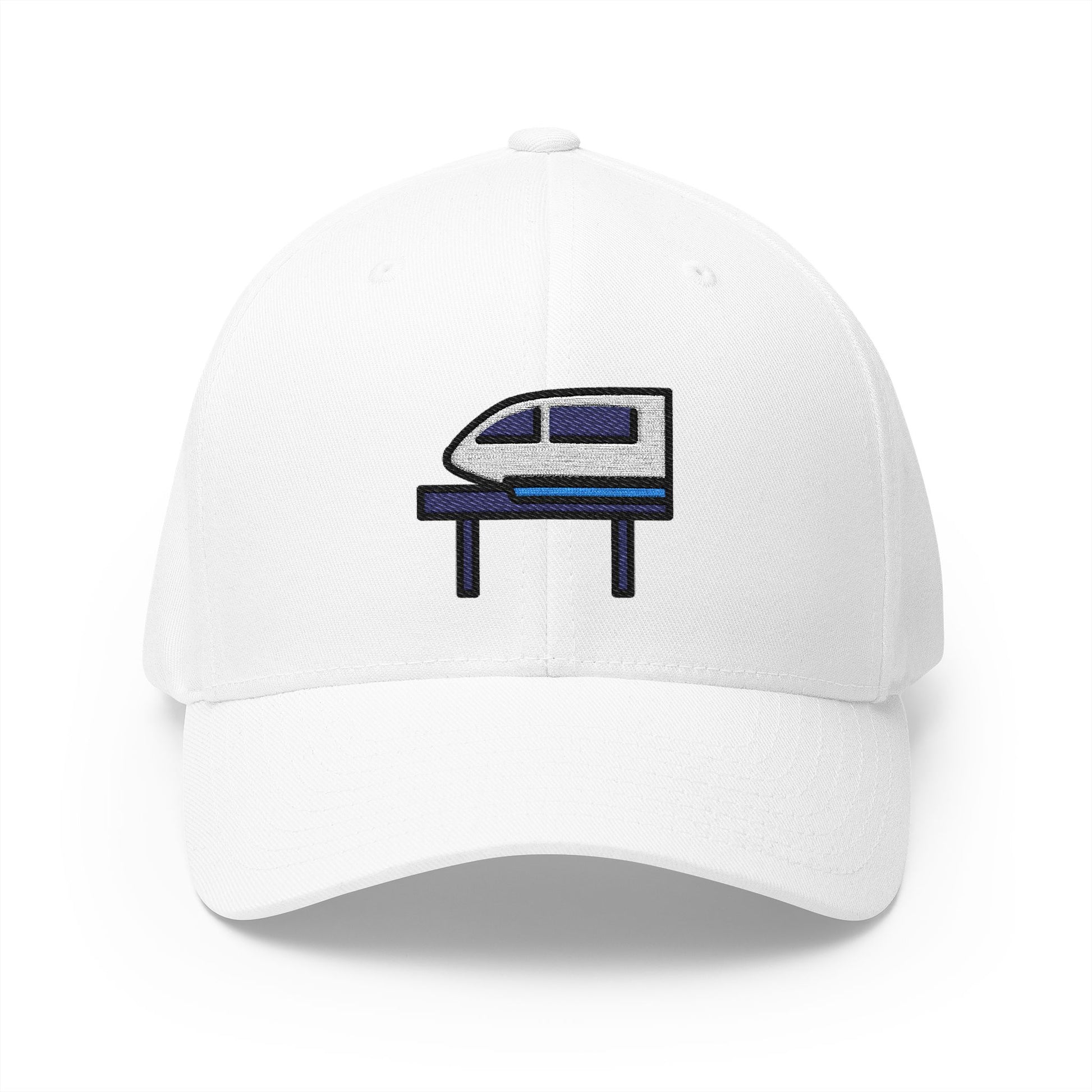 Monorail Emoji White Cap – Premium by Capmoji