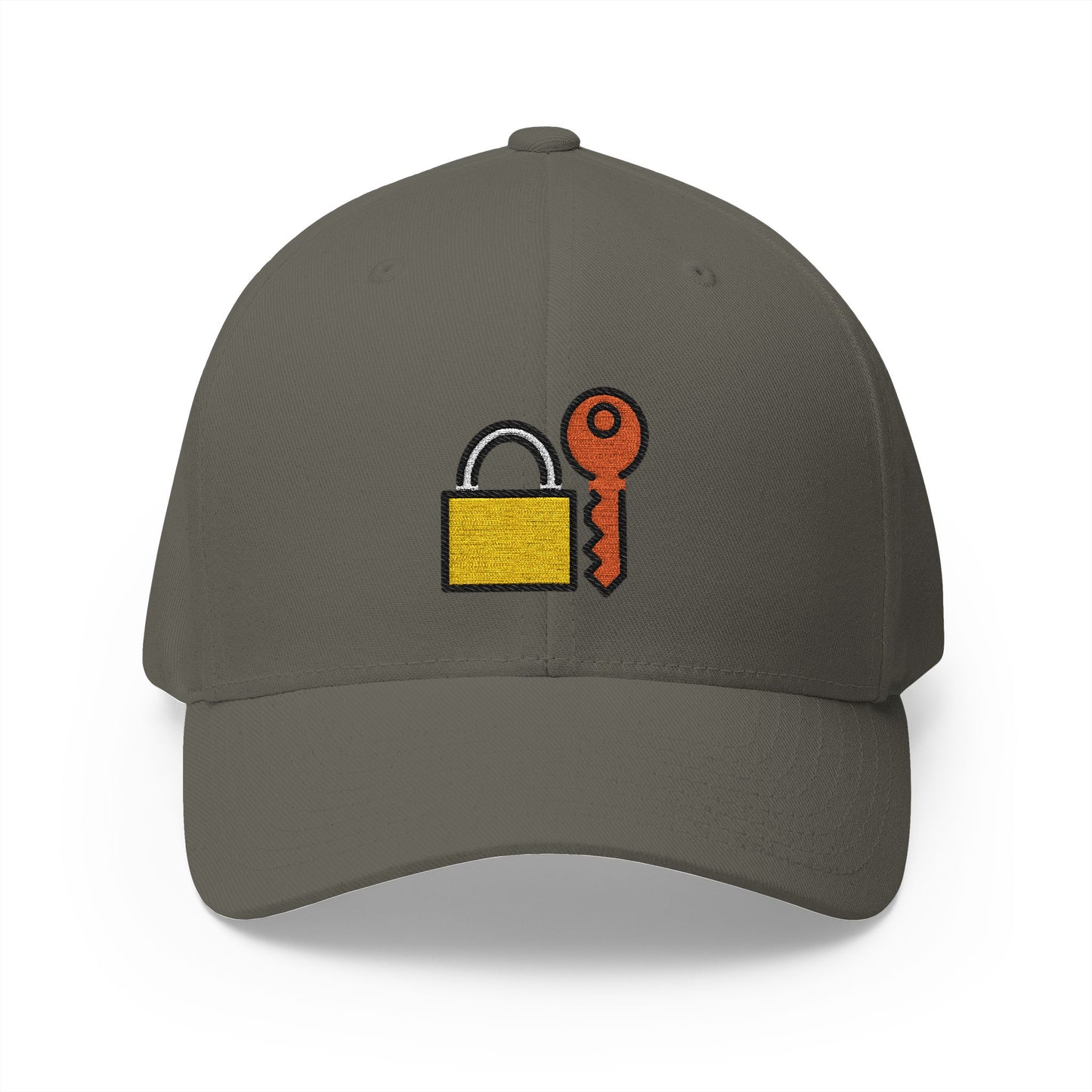 Locked With Key Emoji Olive Cap – Premium by Capmoji
