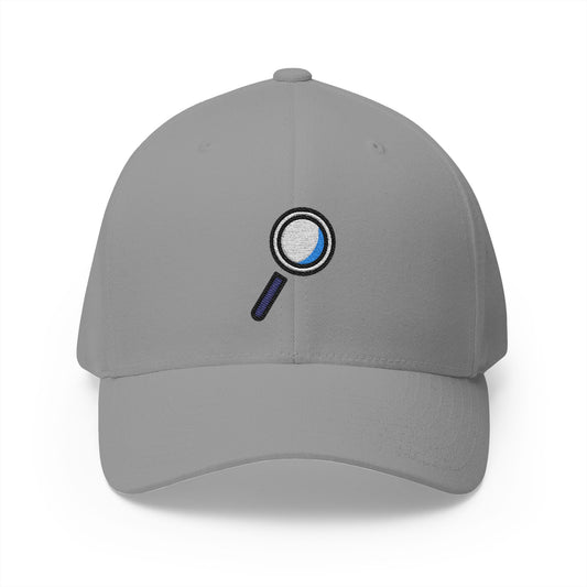 Magnifying Glass Tilted Right Emoji Grey Cap – Premium by Capmoji