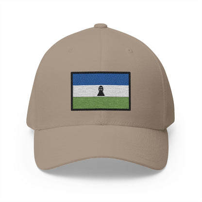 Flag: Lesotho Emoji Khaki Cap – Premium by Capmoji