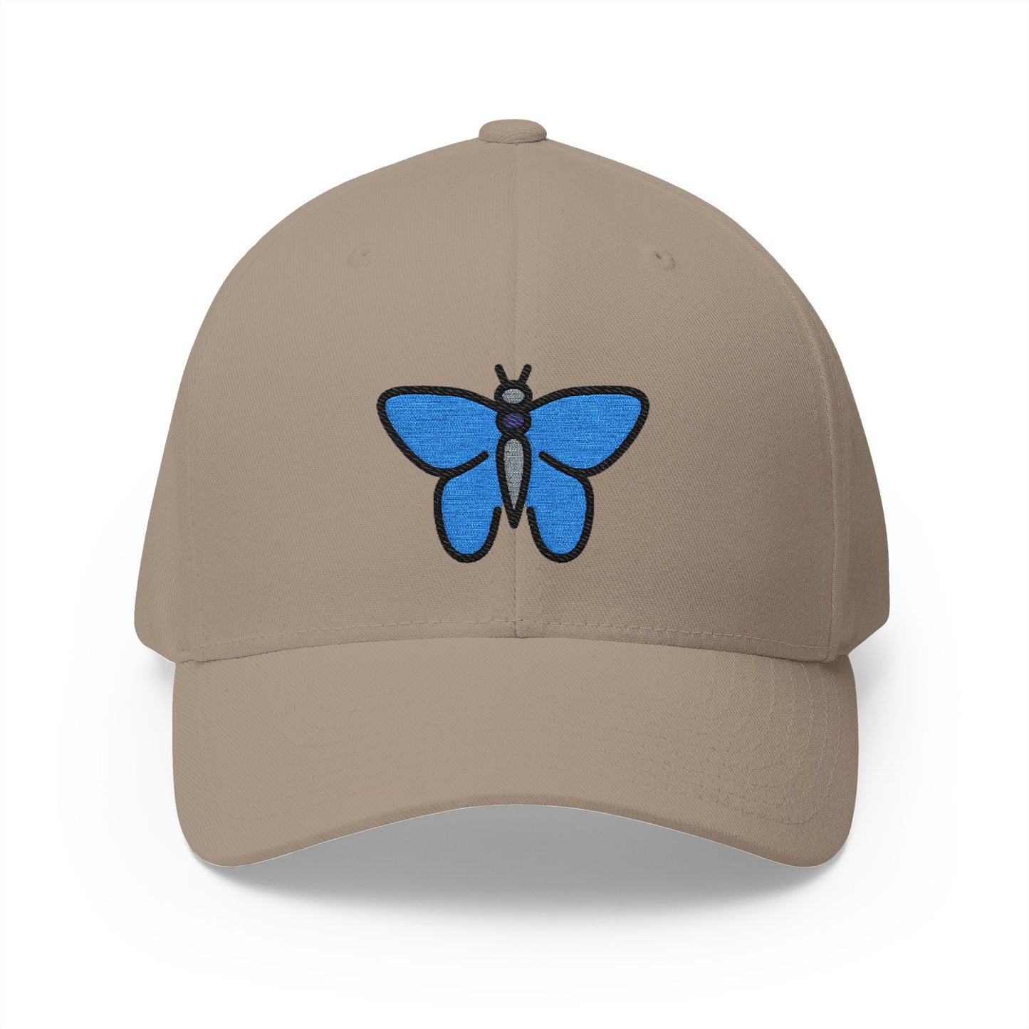 Butterfly Emoji Khaki Cap – Premium by Capmoji
