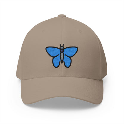 Butterfly Emoji Khaki Cap – Premium by Capmoji