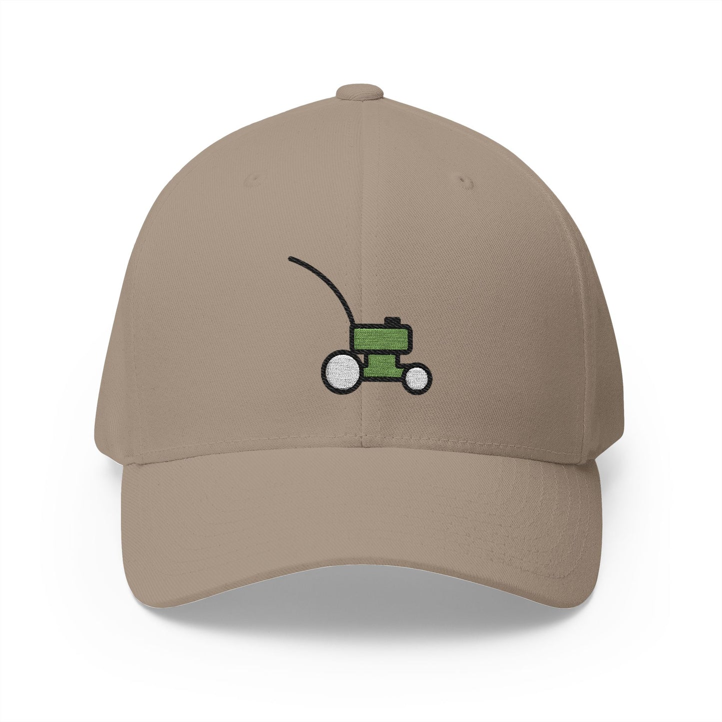Lawn Mower Emoji Khaki Cap – Premium by Capmoji