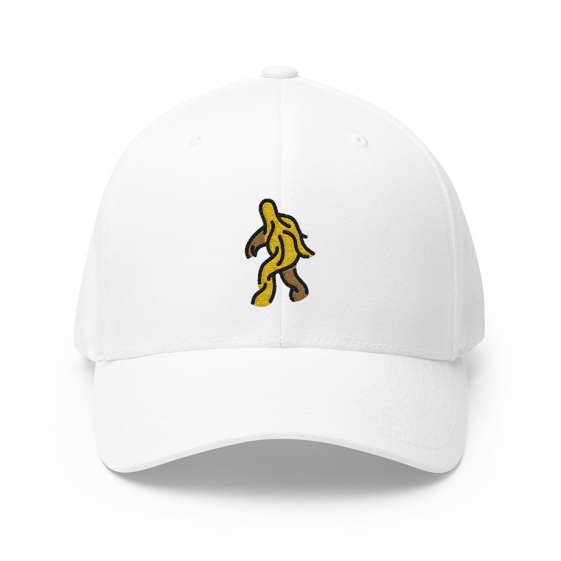 Hairy Creature Emoji White Cap – Premium by Capmoji