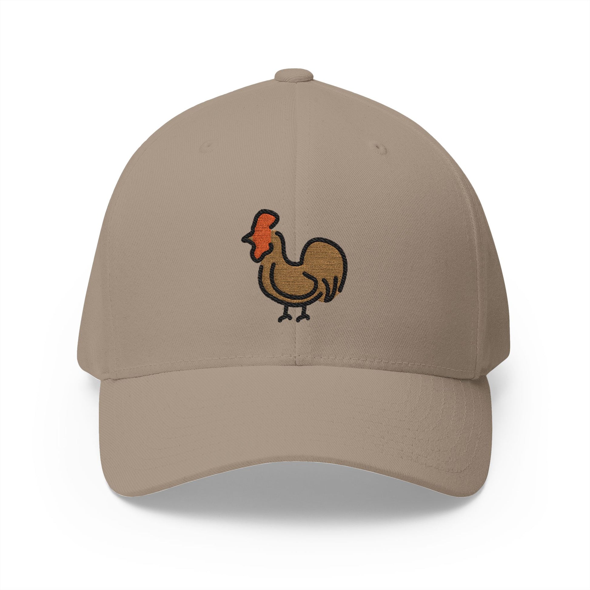 Rooster Emoji Khaki Cap – Premium by Capmoji