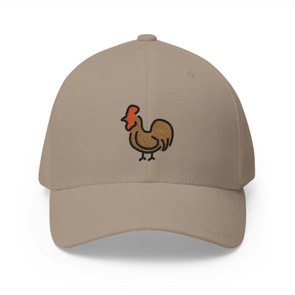 Rooster Emoji Khaki Cap – Premium by Capmoji
