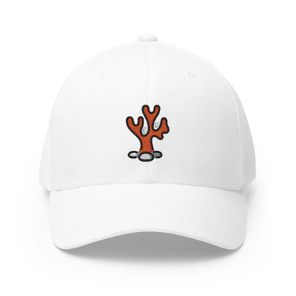 Coral Emoji White Cap – Premium by Capmoji