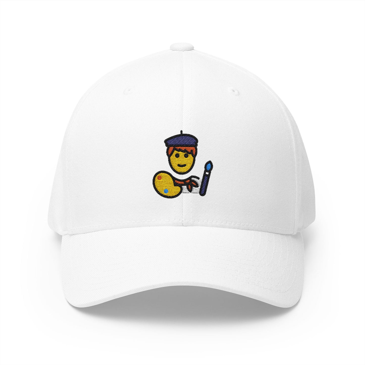 Man Artist Emoji White Cap – Premium by Capmoji