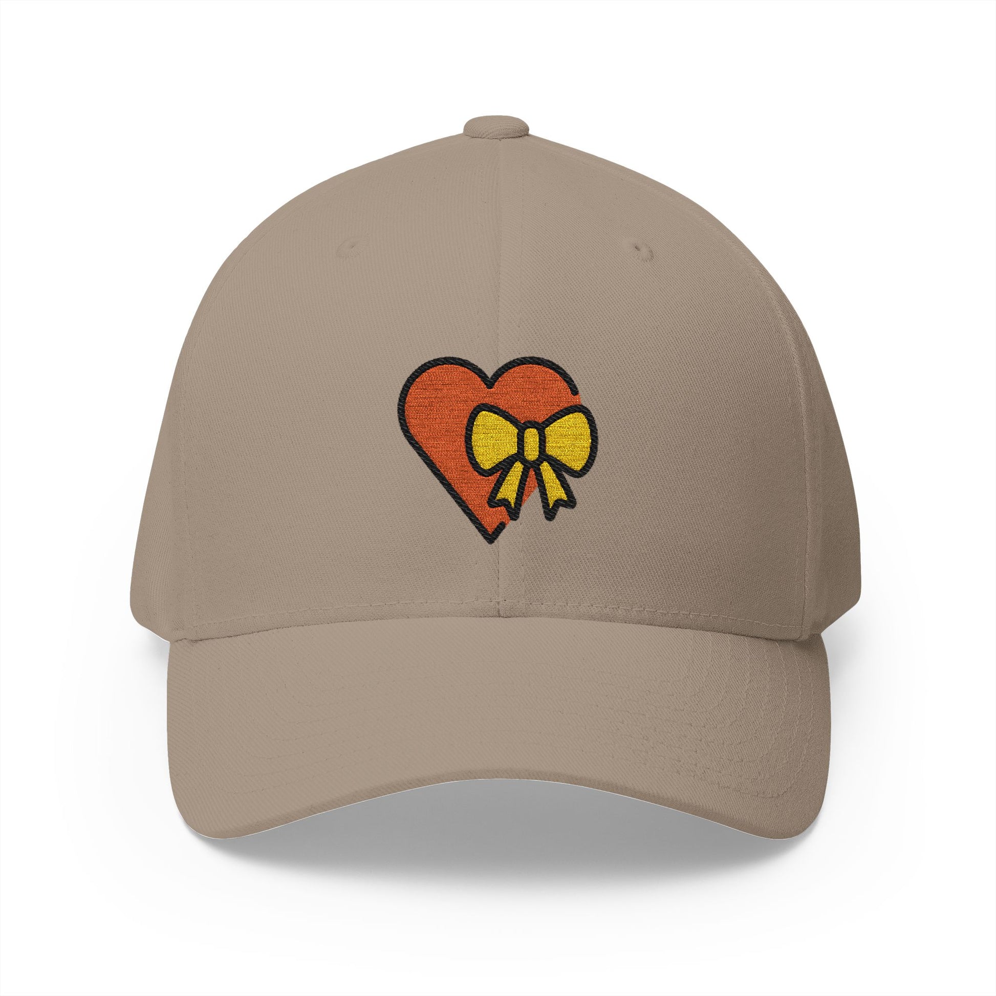 Heart With Ribbon Emoji Khaki Cap – Premium by Capmoji