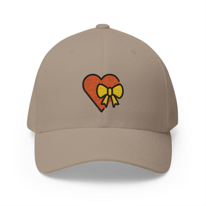Heart With Ribbon Emoji Khaki Cap – Premium by Capmoji