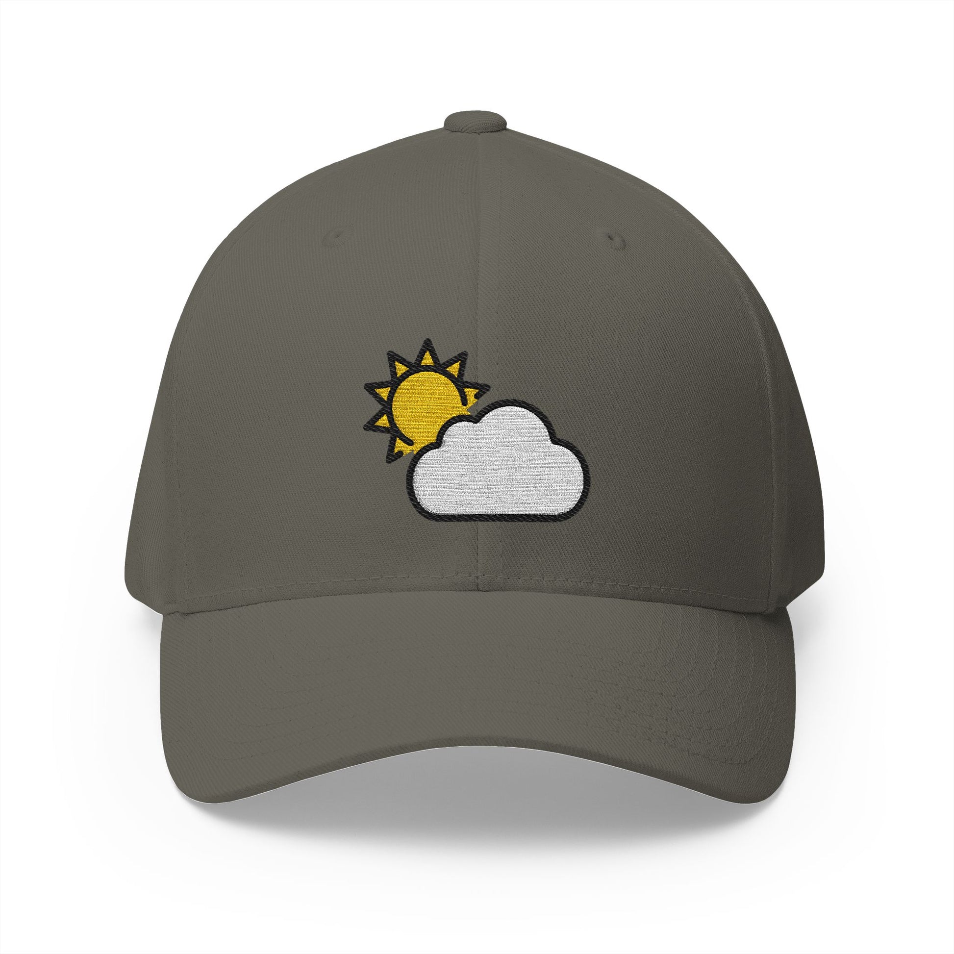 Sun Behind Cloud Emoji Olive Cap – Premium by Capmoji